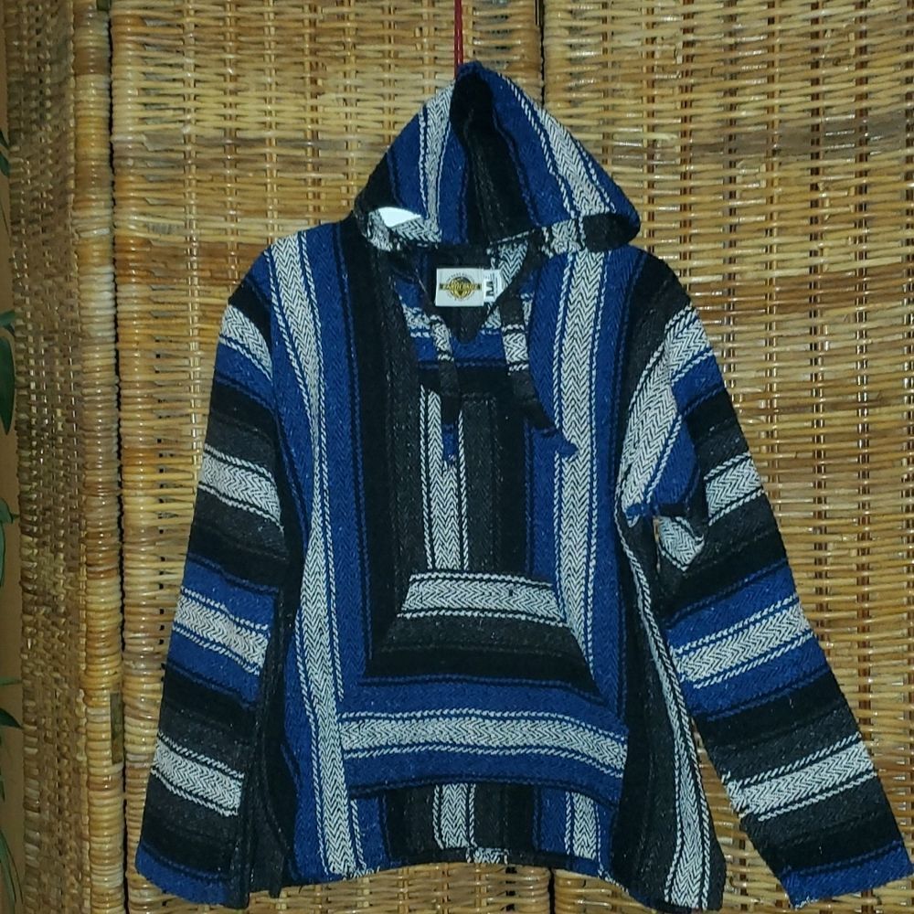 Vintage Earth Ragz Baja Point Break Surfing Mexican Hoodie M